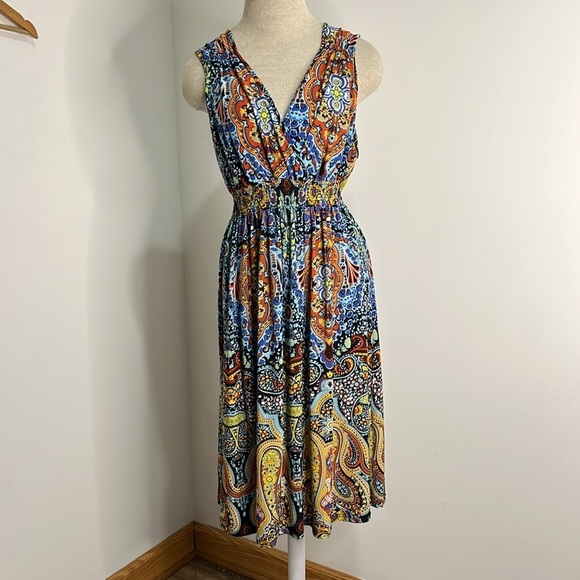 NWT Mushka by Sienna Rose Sleeveless Dress Womens XL Boho Summer Multicolor Midi - Picture 15 of 16